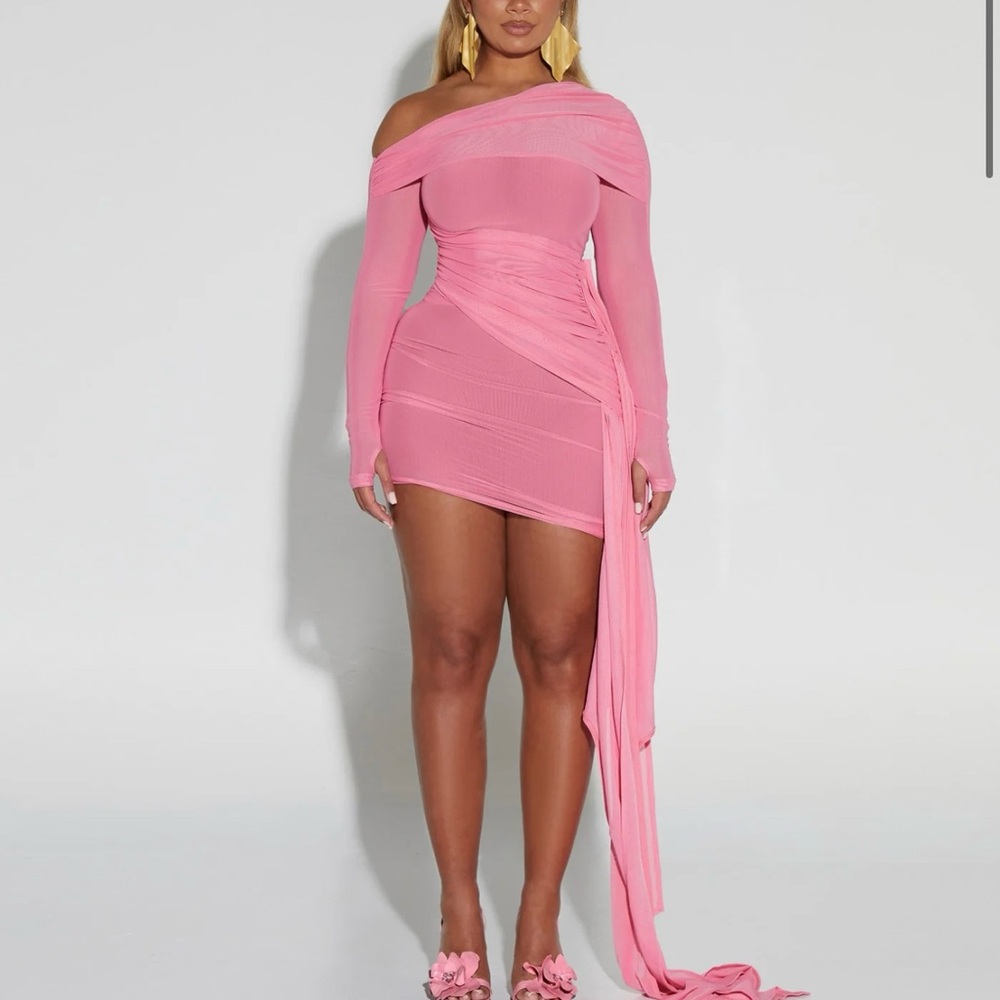BRAND NEW BBXBRAND Verella Mesh Mini Dress in pink TAGS STILL ATTACHED